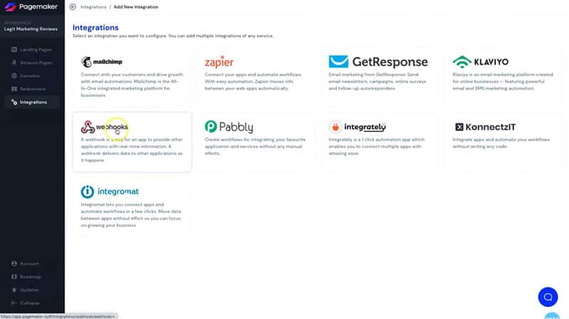 Pagemaker.io Review Integrations
