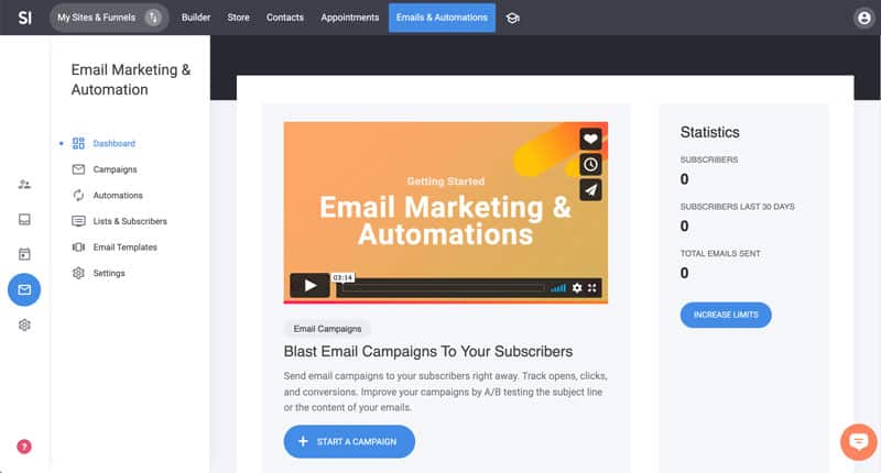Simvoly Review Email Marketing