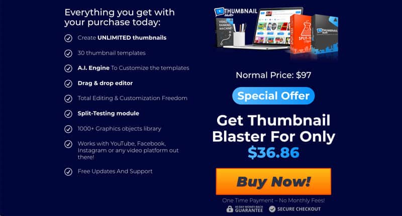 Thumbnail Blaster Review Pricing